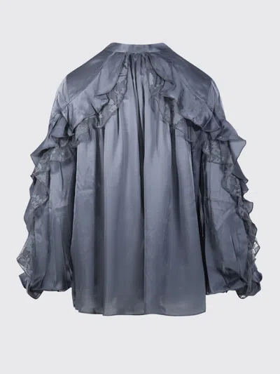 Zimmermann Valiant Lace-trim Ruffled Blouse In Purple
