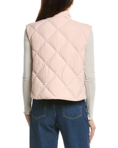Moncler Biois Down Gilet Stand Collar Zigzag Quilted Technical Fabric In Pink