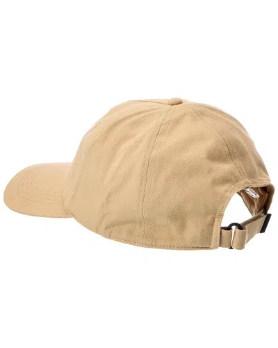 Moncler Logo Cotton Baseball Cap In Brown
