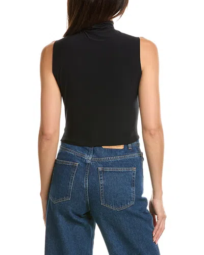 Commando Butter Cropped Turtleneck Top In Black