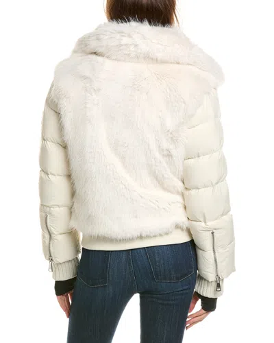 Sam . Down Leather-trim Bomber Jacket In White