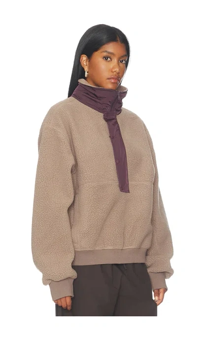 Entire Studios System Half Zip Fleece In Brown