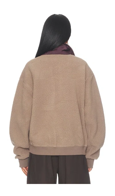 Entire Studios System Half Zip Fleece In Brown