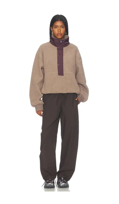 Entire Studios System Half Zip Fleece In Brown