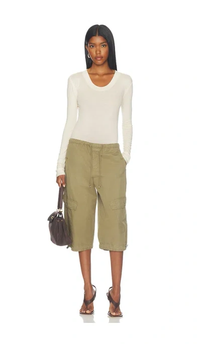 Entire Studios Crew Neck Bodysuit In Cream