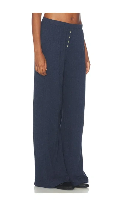 Leset Pointelle Boxer Pants In Blue