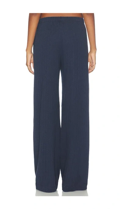 Leset Pointelle Boxer Pants In Blue