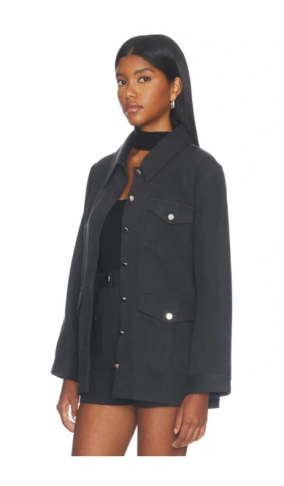 Matthew Bruch Denim Chore Jacket In Black