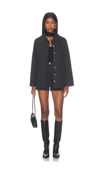 Matthew Bruch Denim Chore Jacket In Black