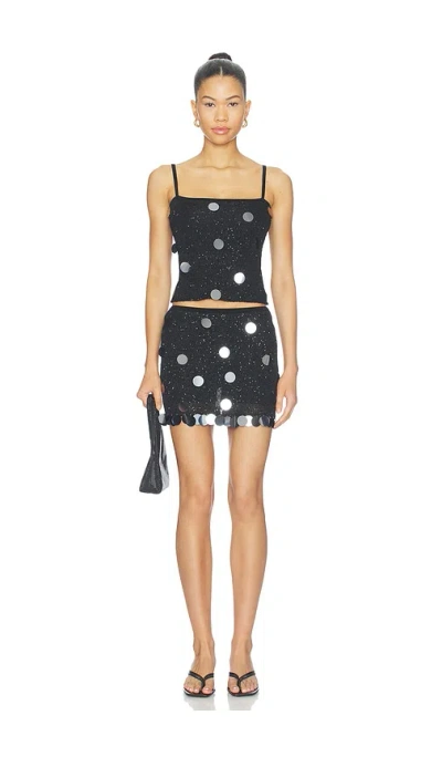 Ph5 Caster Sequins Mini Skort In Black