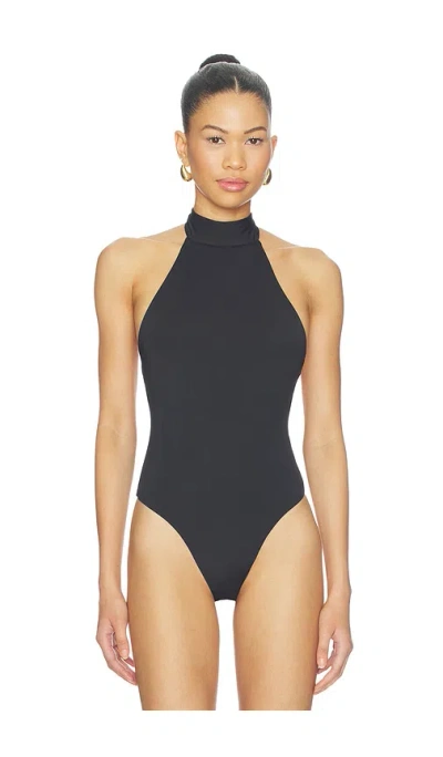Superdown Annah Halter Bodysuit In Black