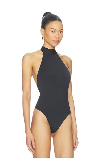 Superdown Annah Halter Bodysuit In Black