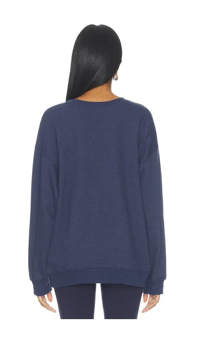 Sunny Somewhere Navy Go Team Oversized Crew Sweater In Navy