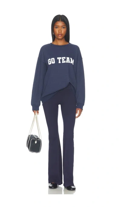 Sunny Somewhere Navy Go Team Oversized Crew Sweater In Navy
