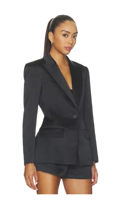 Ulla Johnson Soline Satin Blazer In Black