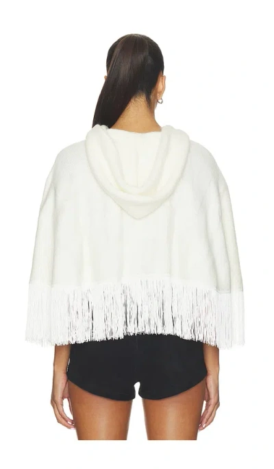 Understated Leather Whistle Poncho In White