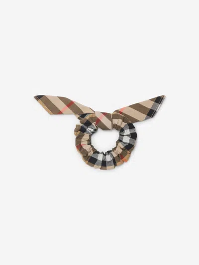 Burberry Check Cotton Scrunchie In Black