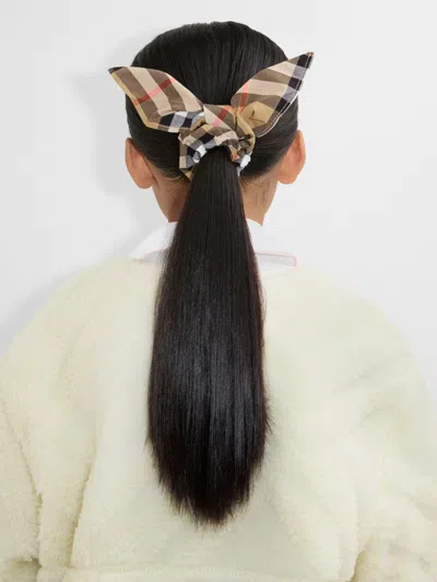 Burberry Check Cotton Scrunchie In Black