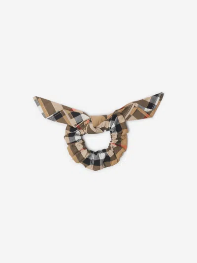 Burberry Check Cotton Scrunchie In Black