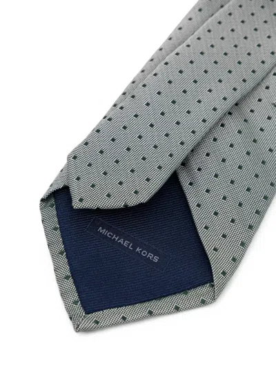 Michael Kors Geometric-pattern Tie In Gray