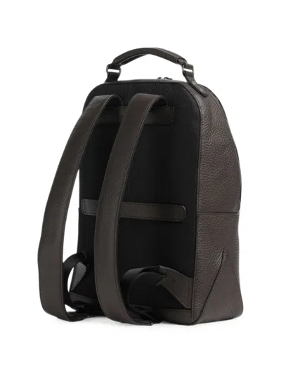 The Bridge Manfredi Grained Calf Leather Backpack In Pattern