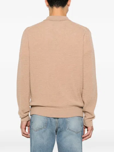 Canali Quarter-zip Knitted Sweater In Neutrals
