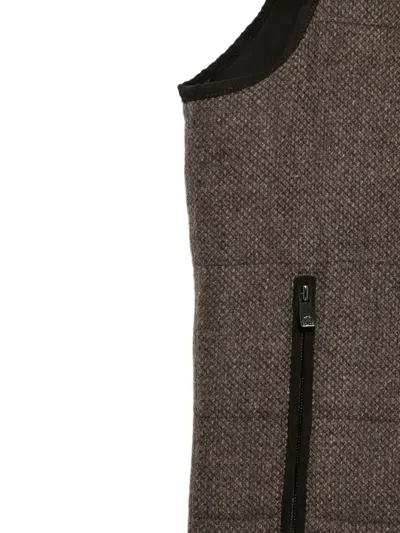 Corneliani Quilted-design Gilet In Brown