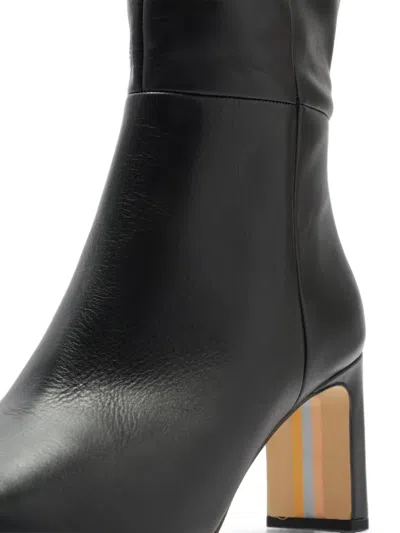 Sam Edelman Sylvia Square-toe Leather Boots In Black