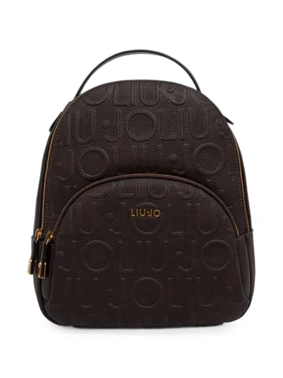 Liu •jo Logo-embossed Backpack In Brown