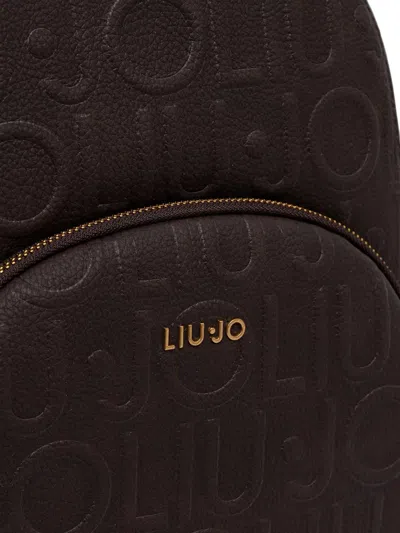 Liu •jo Logo-embossed Backpack In Brown