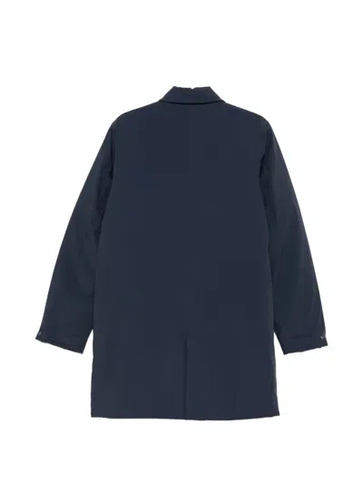 K-way Benoit Logo-patch Coat In Blue