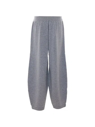 Eleh Drawstring Knitted Track Pants In Grey