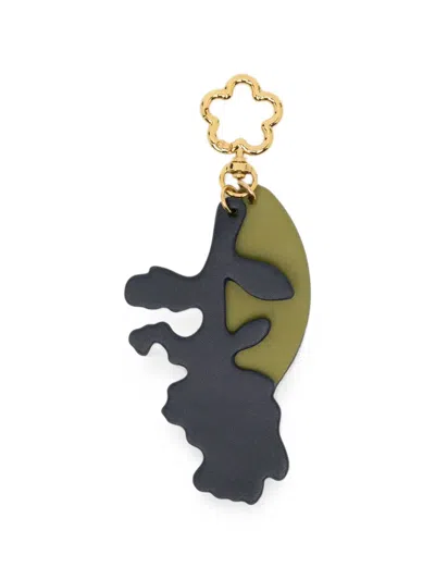 Marni Logo-debossed Leather Keyring In Multi
