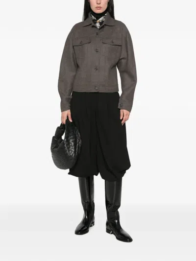 Max Mara Button-up Single Breasted Jacket In Grey