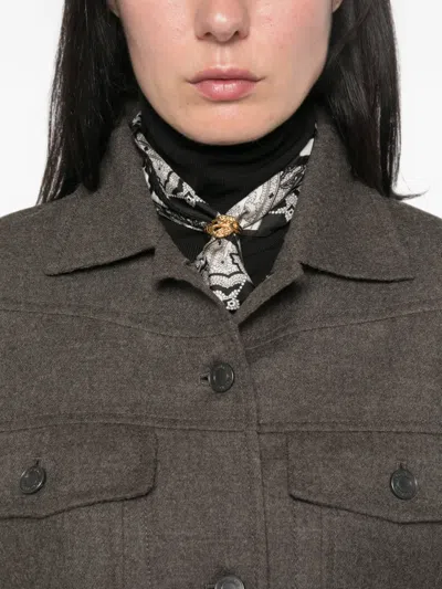 Max Mara Button-up Single Breasted Jacket In Grey