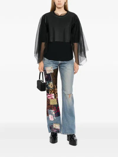 Junya Watanabe Patchwork Distressed Jeans In Blue