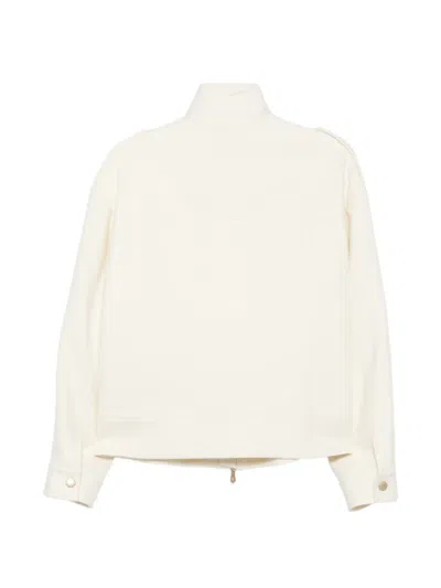 Eleventy Button-up Wool Jacket In White