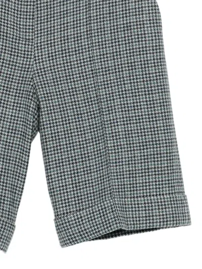 Eleventy Houndstooth-pattern Turned-up Shorts In Blue