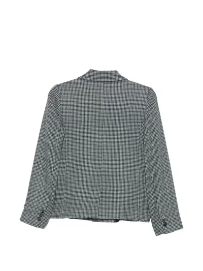 Eleventy Houndstooth Double-breasted Jacket In Blue