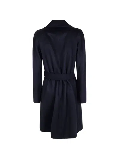Max Mara Double-breasted Belted Coat In Black