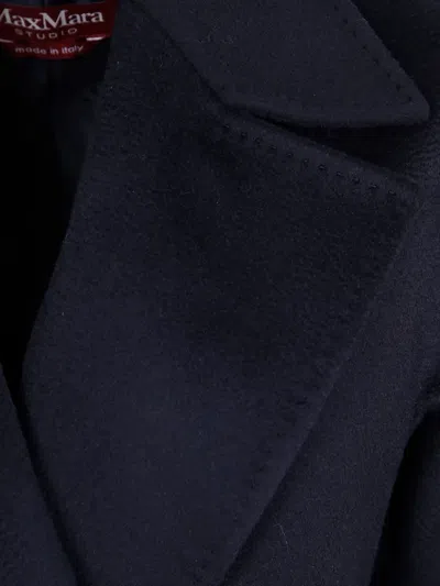Max Mara Double-breasted Belted Coat In Black
