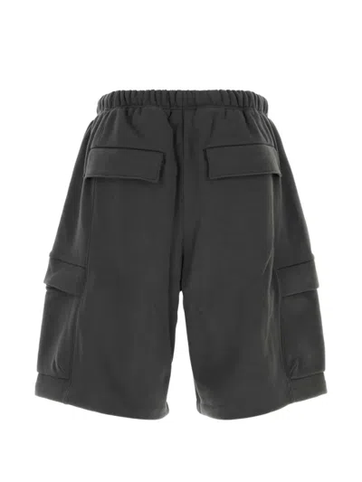 Essentials Dark Grey Cotton Blend Bermuda Shorts In Multi