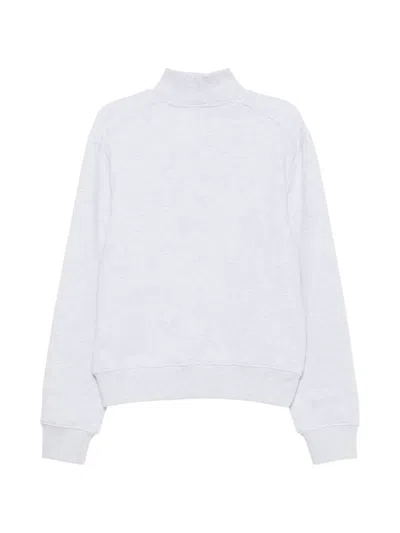 Entire Studios Button-up High-neck Sweatshirt In Grey