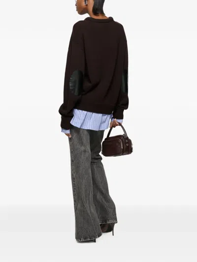 Acne Studios Layered Wool Sweater In Braun