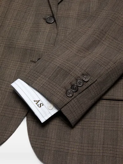 Acne Studios Layered Wool Suit Jacket In Brown