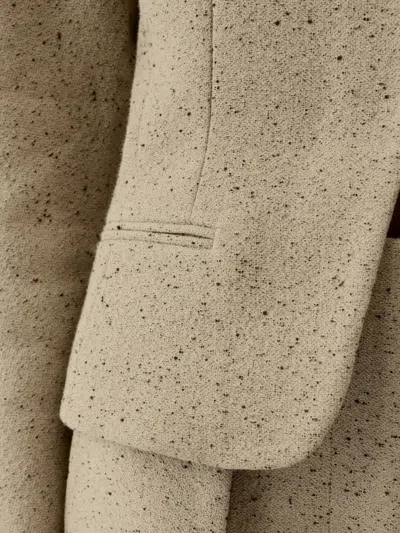 Jacquemus Oval Mini Blazer Jacket With Button Front In Neutral