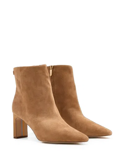 Sam Edelman Suede Pointed-toe Ankle Boots In Brown