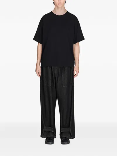 Y-3 Button-strap Jeans In Black