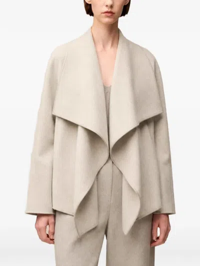 Retori Shawl-collar Open-front Jacket In Neutral