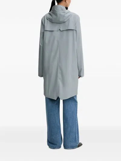 Rains Hooded Press-stud Raincoat In Grey
